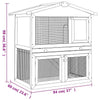 Rabbit Hutch Brown Solid Pine Wood Large