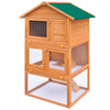 Rabbit Hutch Brown Pine Wood Large Durable Rabbit Hutch