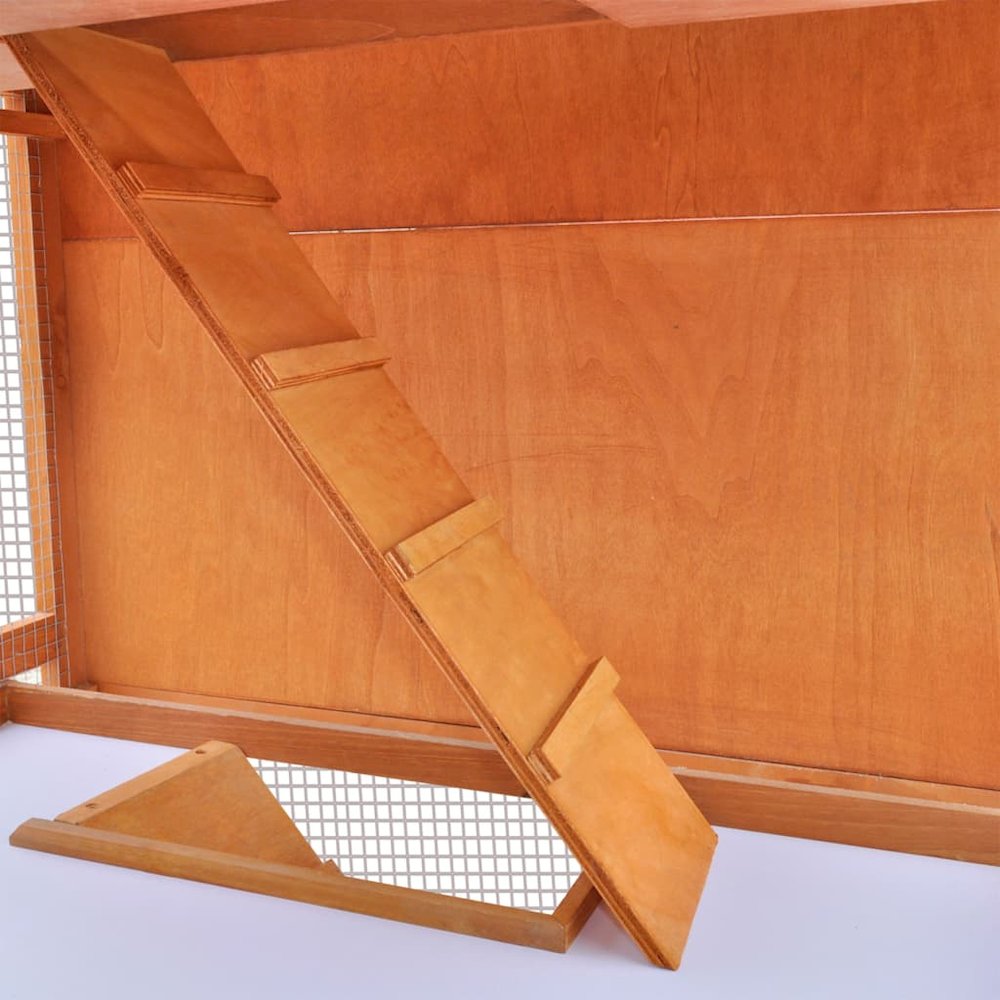 Rabbit Hutch Brown Pine Wood Large Durable Rabbit Hutch