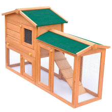 Rabbit Hutch Green Pine Wood Large Rectangular