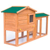 Rabbit Hutch Green Pine Wood Large Rectangular