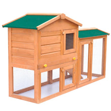 Rabbit Hutch Green Pine Wood Large Rectangular