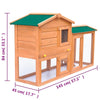 Rabbit Hutch Green Pine Wood Large Rectangular