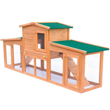 Rabbit Hutch Green Pine Wood Large Locks
