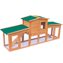 Rabbit Hutch Green Pine Wood Large Locks