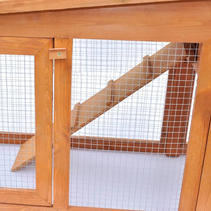 Rabbit Hutch Green Pine Wood Large Locks