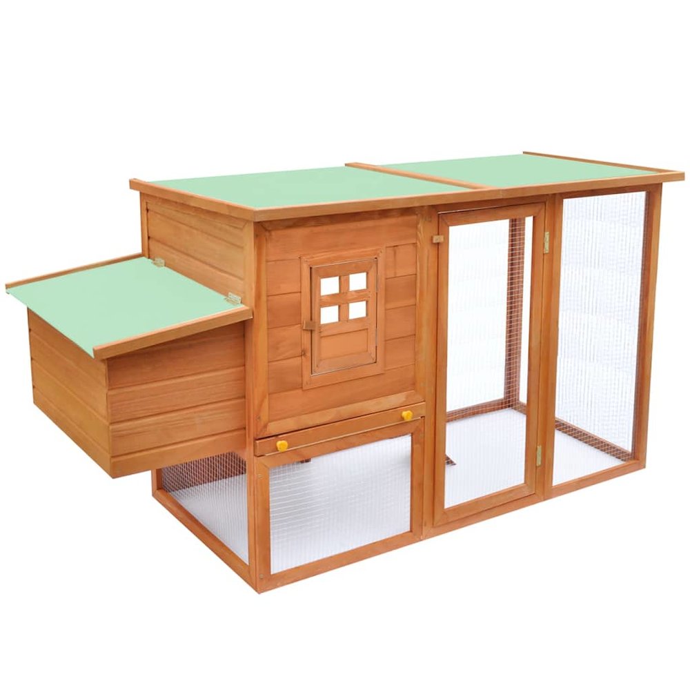 Chicken Coop Brown Solid Pine Wood With Painted Finish Medium