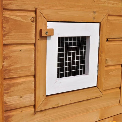 Rabbit Hutch Wooden Brown And Green Roof