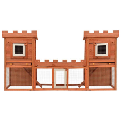 Rabbit Hutch Brown Pine Wood Large Modular