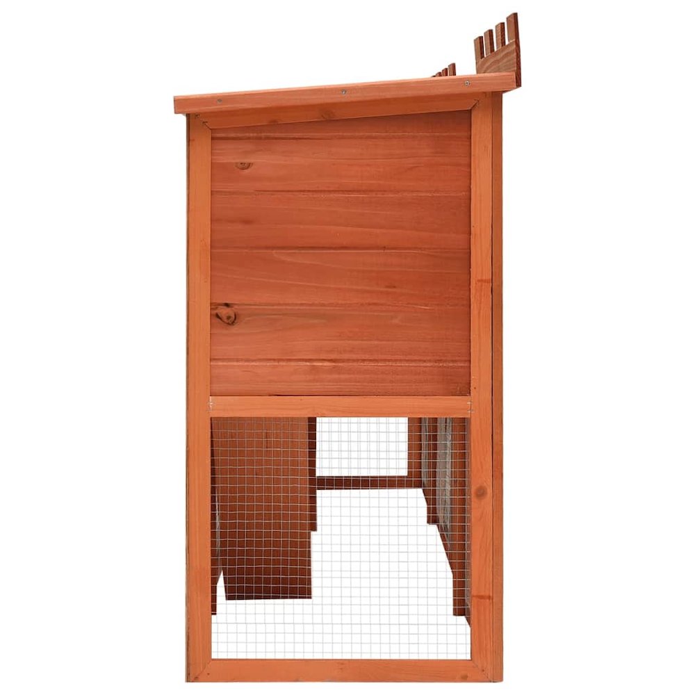 Rabbit Hutch Brown Pine Wood Large Modular
