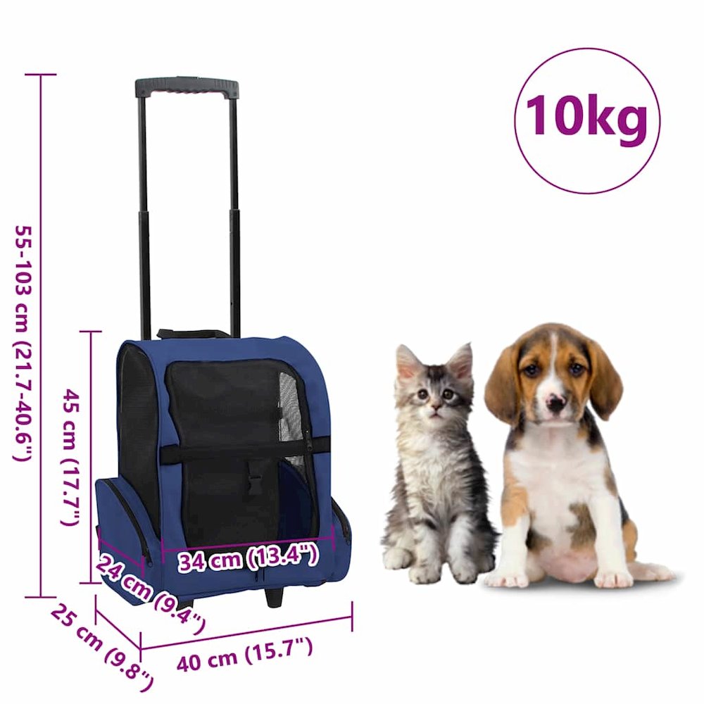 Pet Carrier Blue Polyester