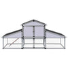 Chicken Coop Silver, Black Aluminum, Iron Wire Mesh, Mdf Large