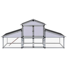 Chicken Coop Silver, Black Aluminum, Iron Wire Mesh, Mdf Large