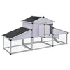 Chicken Coop Silver, Black Aluminum, Iron Wire Mesh, Mdf Large