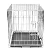 Dog Crate Silver, Black Galvanized Steel, Plastic Large Foldable