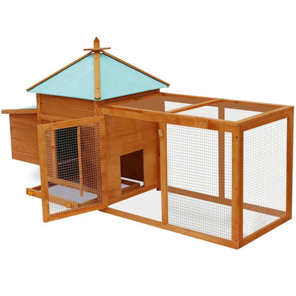 Chicken Coop Brown Solid Firwood, Plywood, Galvanized Steel Large