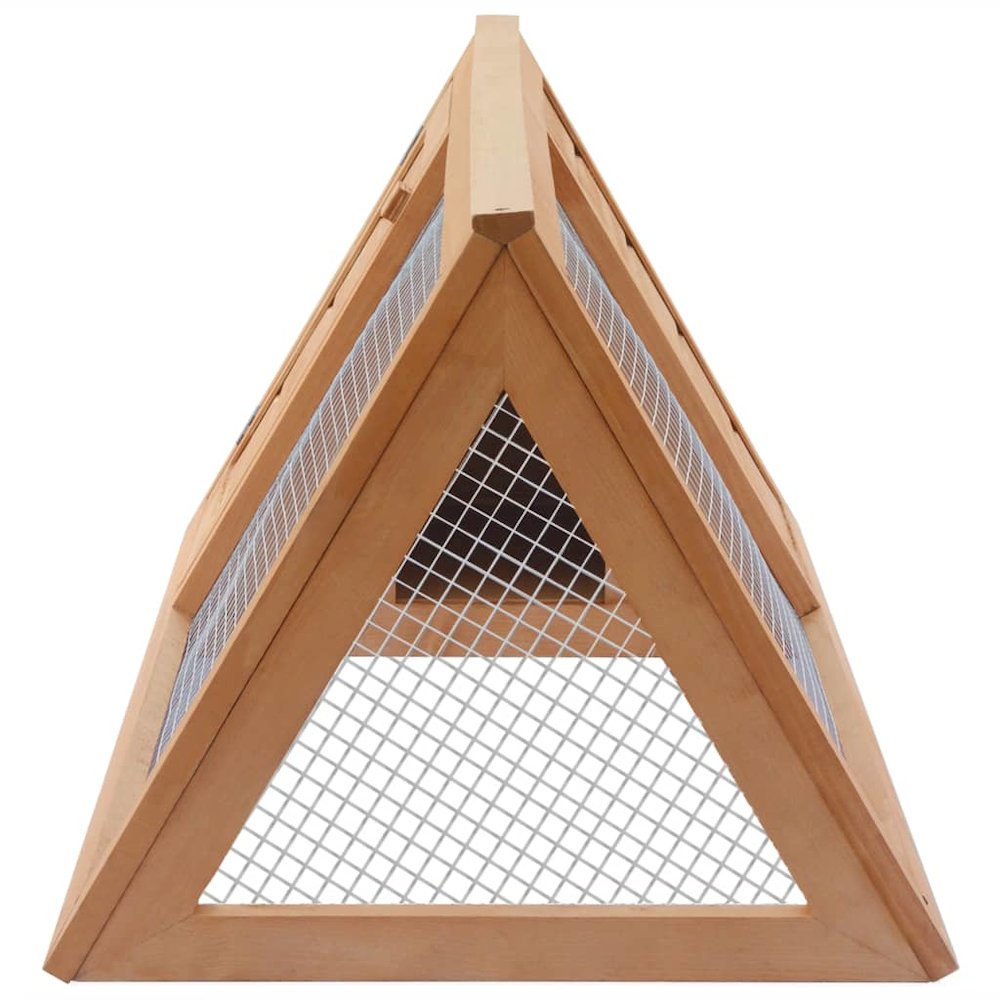 Animal Cage Brown Fir Wood Durable Rectangular