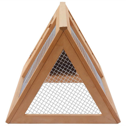 Animal Cage Brown Fir Wood Durable Rectangular