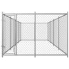 Dog Kennel Silver Galvanized Steel Large Rectangular 150W x 298.8D x 74.4H