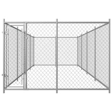 Dog Kennel Silver Galvanized Steel Large Rectangular 150W x 298.8D x 74.4H