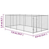 Dog Kennel Silver Galvanized Steel Large Rectangular 150W x 298.8D x 74.4H