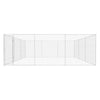 Dog Kennel Silver Galvanized Steel Large Square