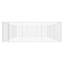 Dog Kennel Silver Galvanized Steel Large Square