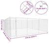 Dog Kennel Silver Galvanized Steel Large Square