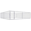 Dog Kennel Silver Galvanized Steel Large Rectangular 157.5W x 157.5D x 39.4H