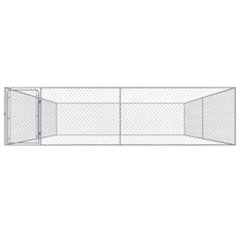Dog Kennel Silver Galvanized Steel Large Rectangular 157.5W x 157.5D x 39.4H