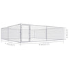 Dog Kennel Silver Galvanized Steel Large Rectangular 157.5W x 157.5D x 39.4H