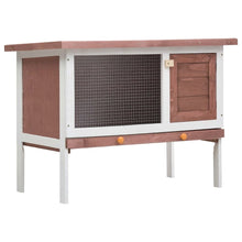 Rabbit Hutch Brown Solid Pine Wood One Size
