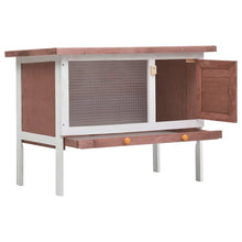 Rabbit Hutch Brown Solid Pine Wood One Size