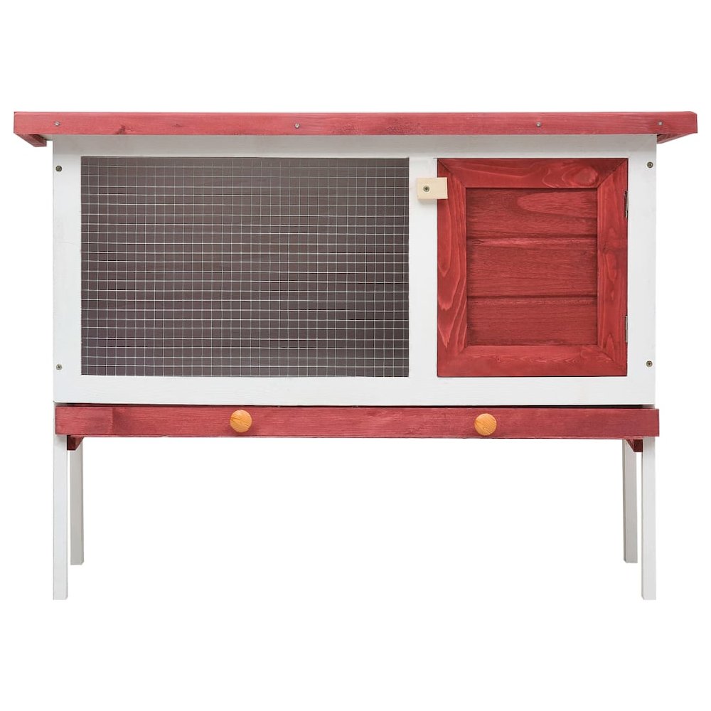 Rabbit Hutch Red Solid Pine Wood One Size Adjustable Armrests