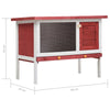 Rabbit Hutch Red Solid Pine Wood One Size Adjustable Armrests