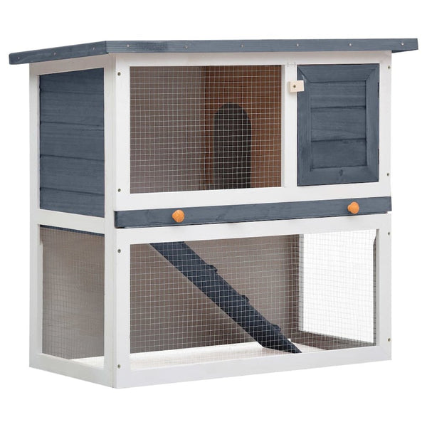 Rabbit Hutch Grey And White 17.7W x 35.4D x 31.5H