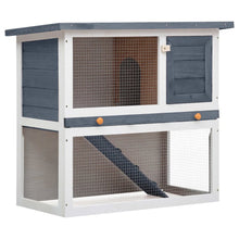 Rabbit Hutch Grey And White 17.7W x 35.4D x 31.5H