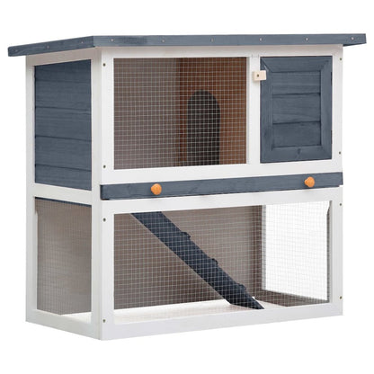 Rabbit Hutch Grey And White 17.7W x 35.4D x 31.5H