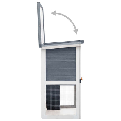 Rabbit Hutch Grey And White 17.7W x 35.4D x 31.5H