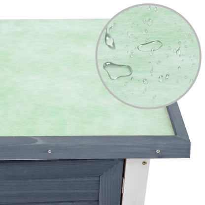 Rabbit Hutch Grey And White 17.7W x 35.4D x 31.5H