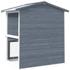 Rabbit Hutch Grey And White Solid Pine Wood, Powder-Coated Iron Mesh
