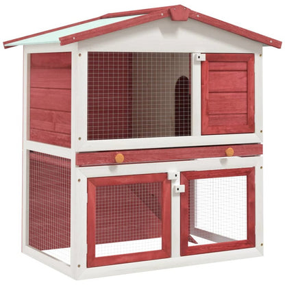 Rabbit Hutch Red And White 23.6W x 37D x 38.6