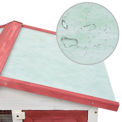 Rabbit Hutch Red And White 23.6W x 37D x 38.6