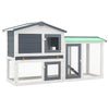Rabbit Hutch White And Grey Solid Fir Wood Large