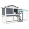 Rabbit Hutch White And Grey Solid Fir Wood Large