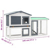 Rabbit Hutch White And Grey Solid Fir Wood Large