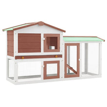 Rabbit Hutch Brown And White Solid Fir Wood, Plywood Large