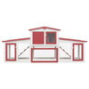Rabbit Hutch Red Solid Fir Wood Large Rectangular