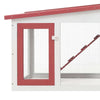Rabbit Hutch Red Solid Fir Wood Large Rectangular