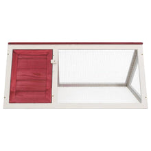 Animal Cage Red And White Fir Wood, Plywood, Iron